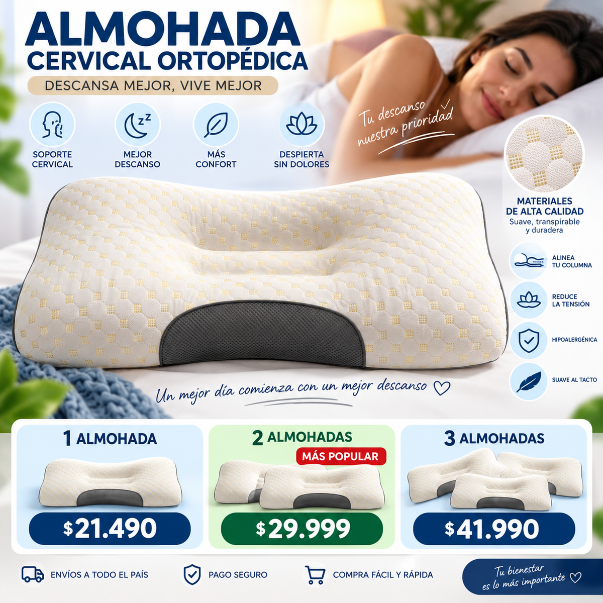 ALMOHADA ORTOPÉDICA CERVICAL