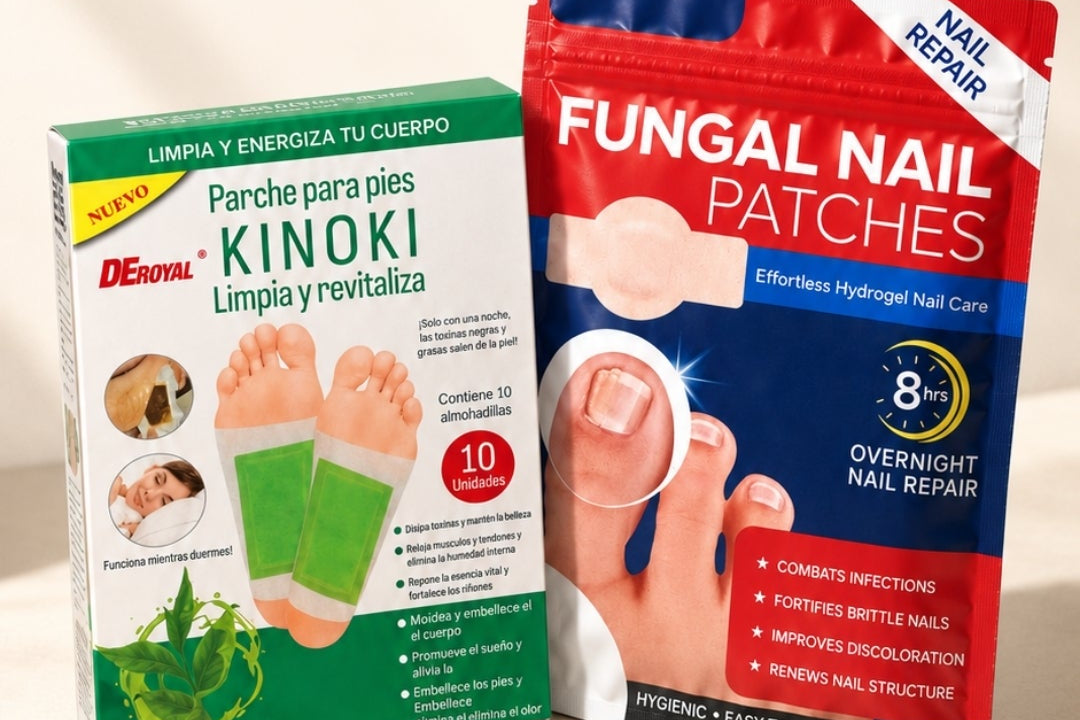 COMBO PARCHE PARA PIES KINOKI y PARCHES DE HIDROGEL PARA HONGOS DE LAS UÑAS